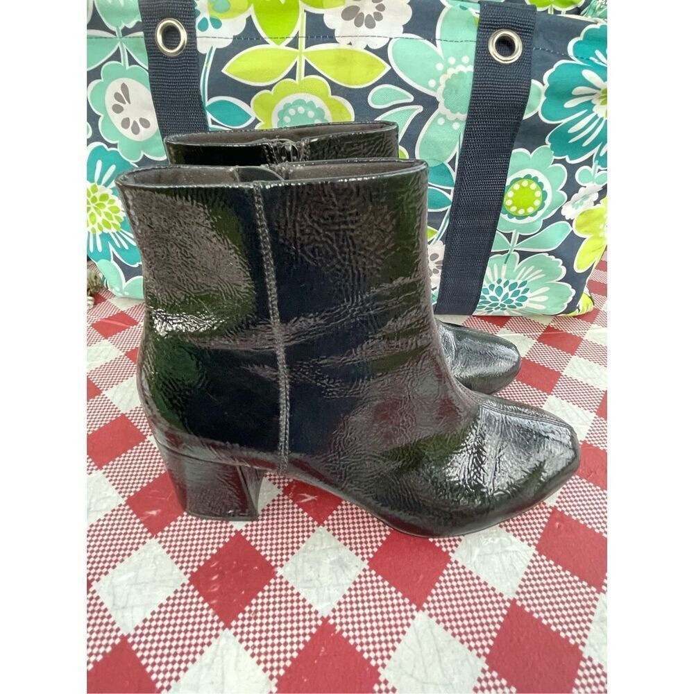 ✅Clarks Womens Chantelle Stone Zipper Ankle Boots Black Size 9.5